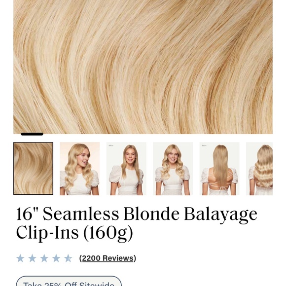 Luxy Hair Seamless Blonde Balayage 16 inch hair extensions